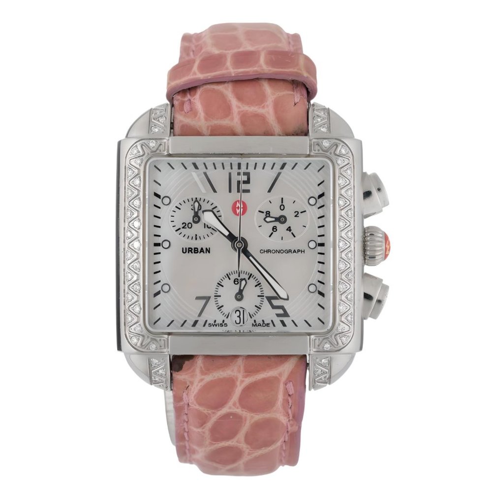 Michele Urban Diamond Bezel 33mm Women's Watch W/ Case & Strap